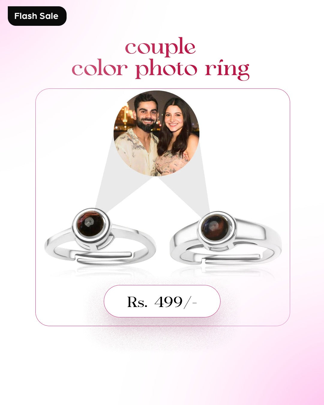 💑 Couple Color Photo Projection Ring – Love That Shines Forever 💑