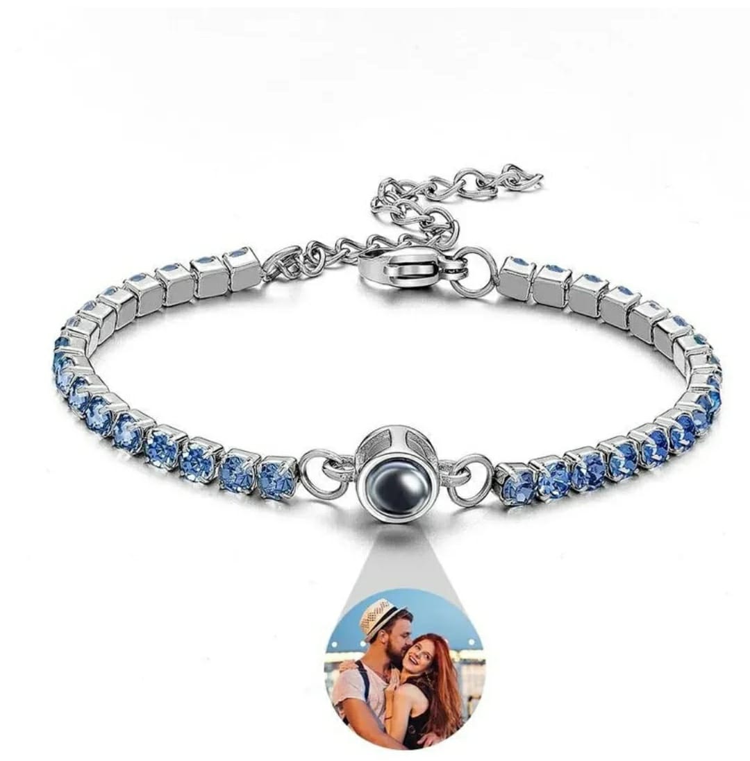 💎 Silver Photo Projection Bracelet – A Memory You Can Wear
