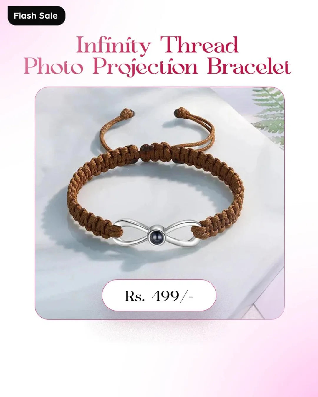 ✨ Infinity Thread Photo Projection Bracelet – Forever Connected ✨