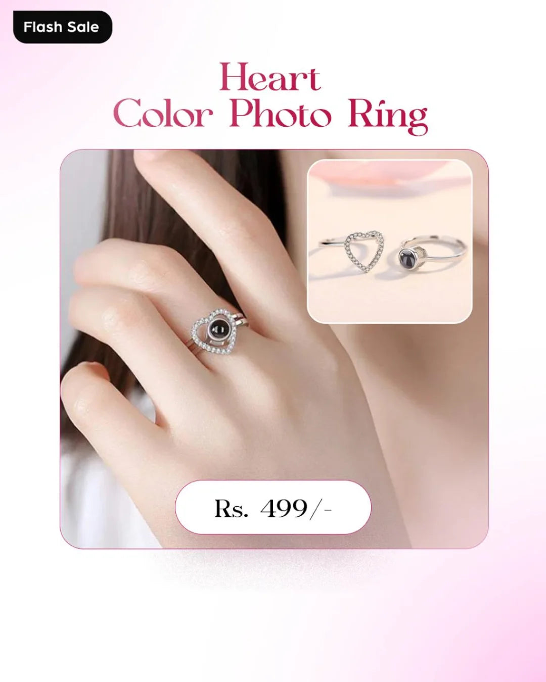 💖 Heart Color Photo Ring – A Love You Can Wear 💖